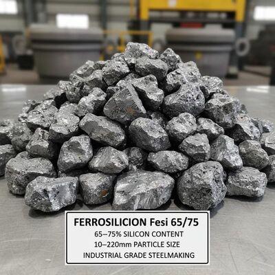 Ferrosilicium FeSi 65/75 Silizium-Eisenlegierung mit einem Siliziumgehalt von 65­75% und einer Partikelgröße von 10­220 mm für die Stahlindustrie